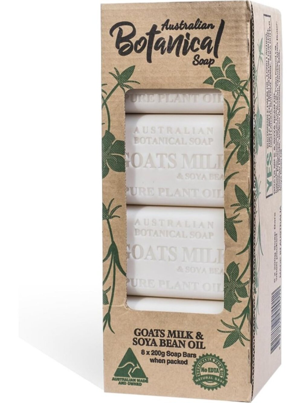 Natural Goat's Milk Soap Bars with Soya Bean - 8 Pack, 6.6 oz Each, Moisturizing